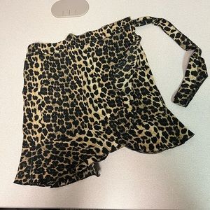 Leopard cheetah print wrap skirt